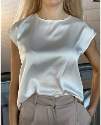 Молочный атласный топ IMPERIAL RFM0JDG