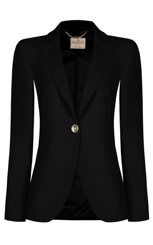 Черный однобортный пиджак RINASCIMENTO 122739 Черный однобортный пиджак RINASCIMENTO 122739