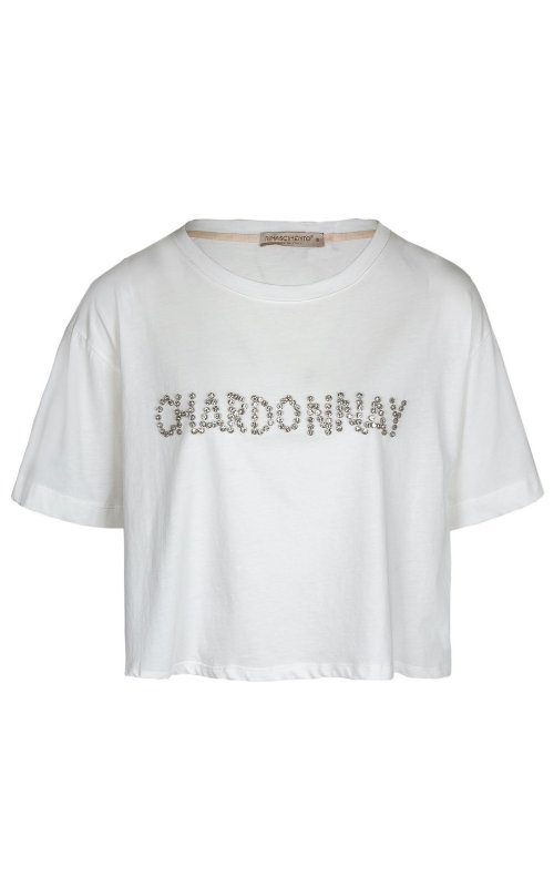 Молочная футболка с надписью CARDONNAY RINASCIMENTO 128258 Молочная футболка с надписью CARDONNAY RINASCIMENTO 128258