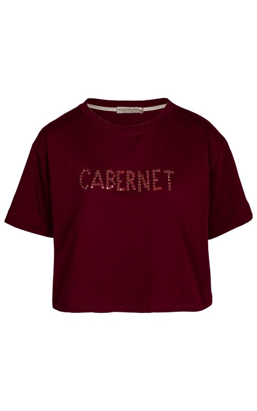 Бордовая футболка с надписью CABERNET RINASCIMENTO 128257