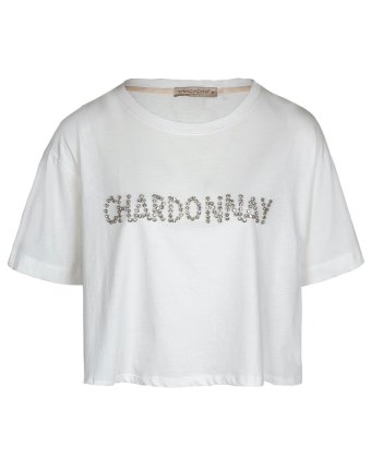 Молочная футболка с надписью CARDONNAY RINASCIMENTO 128258