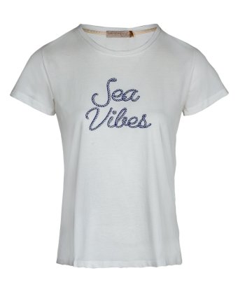 Молочная футболка с надписью Sea Vibes RINASCIMENTO 128988