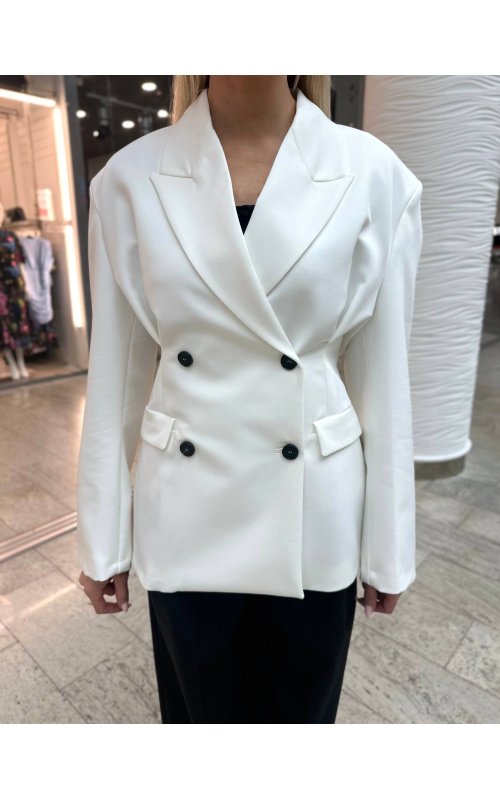 Белый двубортный жакет VICOLO V TAB0773 Белый двубортный жакет VICOLO V TAB0773