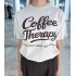 Футболка цвета мокко с надписью Coffee Therapy Vicolo V RAB0172 Футболка цвета мокко с надписью Coffee Therapy Vicolo V RAB0172
